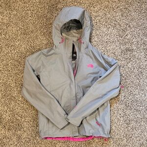 The North Face Women’s Raincoat in Gray and Pink